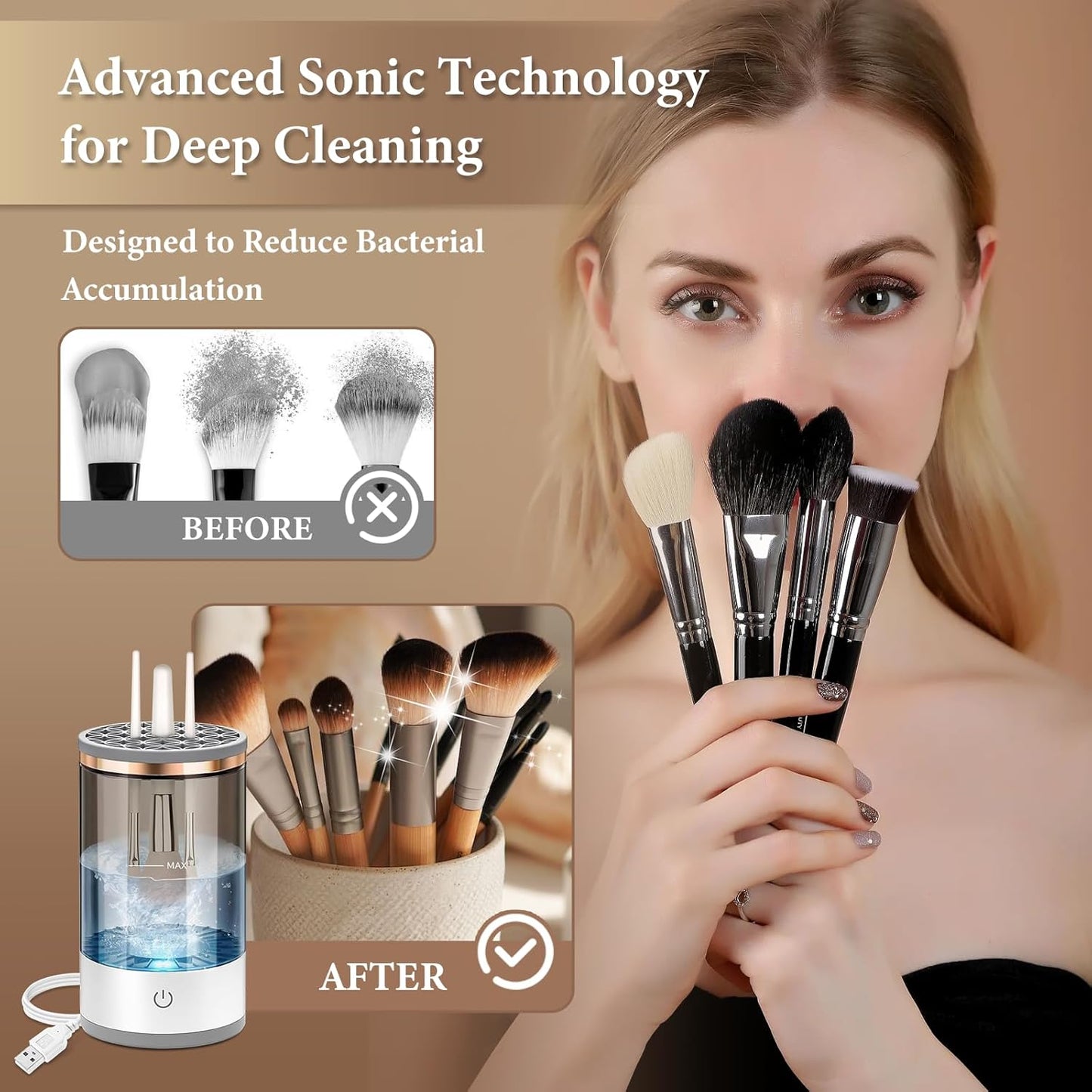 Automatic MakeUp Brush Cleaner