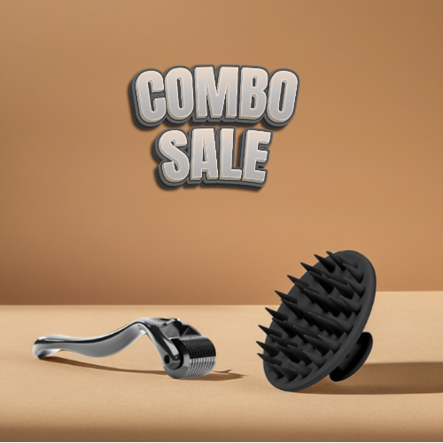 Derma Roller & Scalp Massager Brush (Combo)